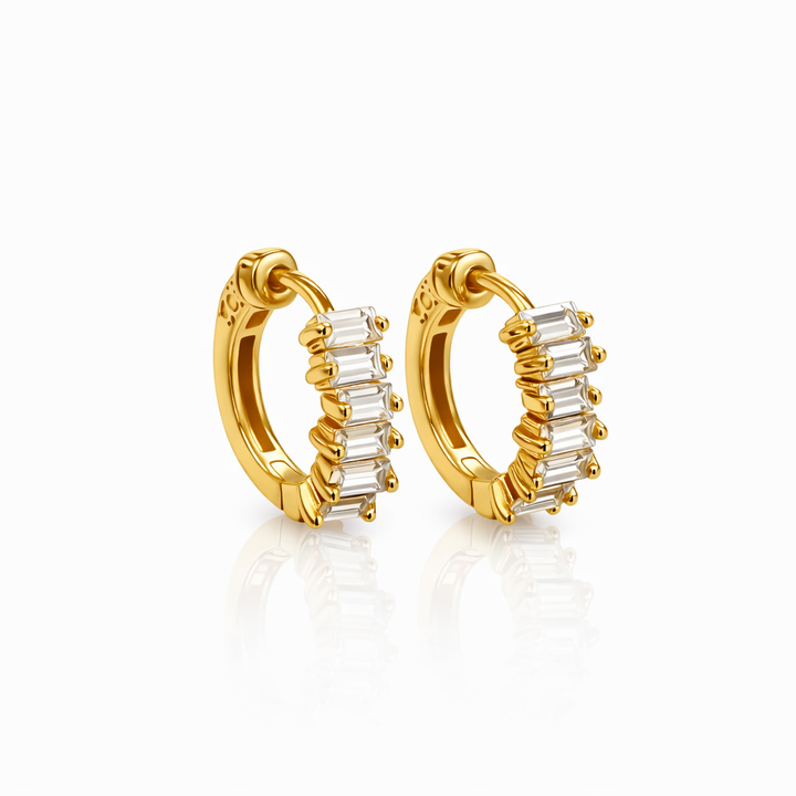 3.58 DEW Moissanite Hoop Earring in 925 Yellow Gold Plated