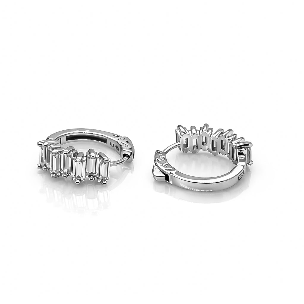 3.58 DEW Moissanite Hoop Earring in 925 Platinum Plated