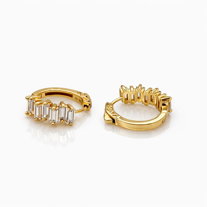 3.58 DEW Moissanite Hoop Earring in 925 Yellow Gold Plated