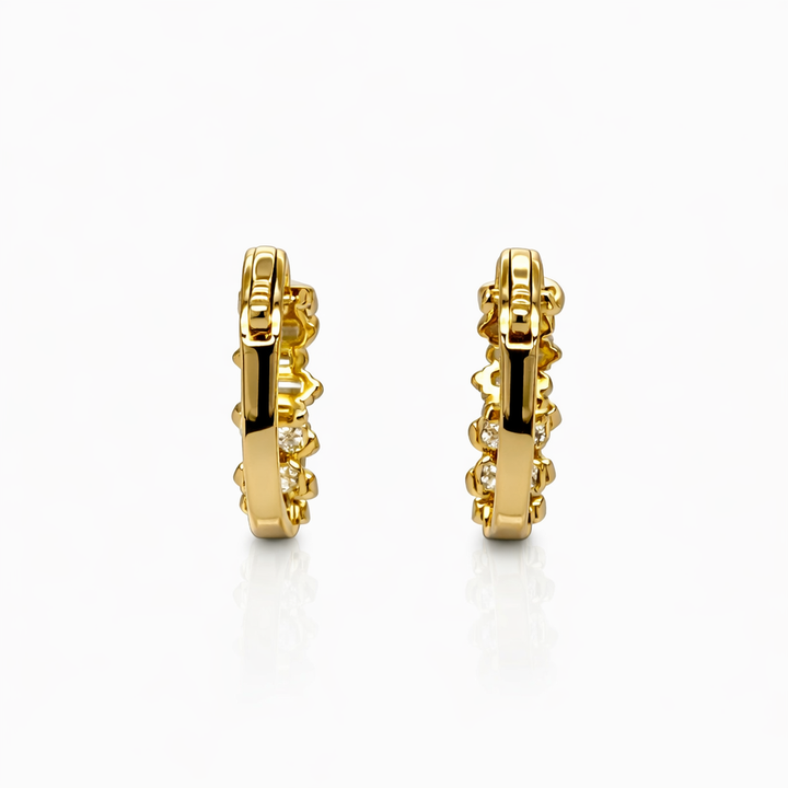 3.58 DEW Moissanite Hoop Earring in 925 Yellow Gold Plated