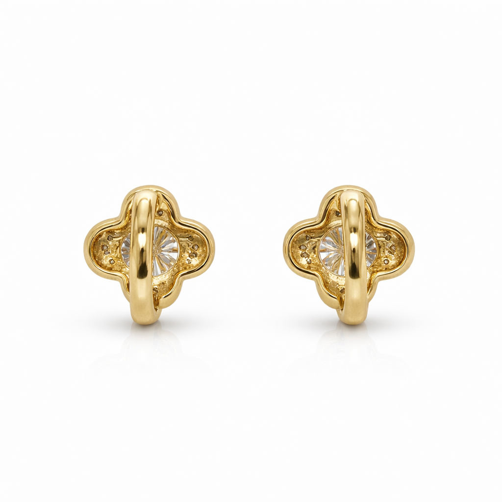 2.90 DEW Moissanite Earring in 925 Yellow Gold Plated