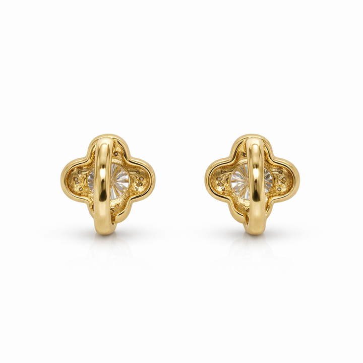 2.90 DEW Moissanite Earring in 925 Yellow Gold Plated