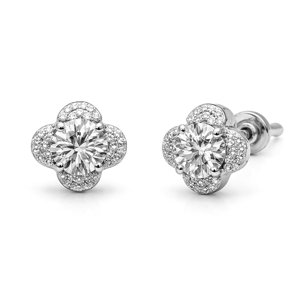 2.90 DEW Moissanite Earring in 925 Platinum Plated