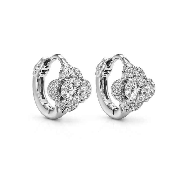 2.90 DEW Moissanite Earring in 925 Platinum Plated