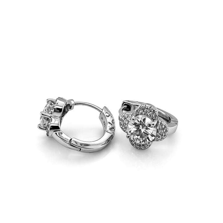 2.90 DEW Moissanite Earring in 925 Platinum Plated