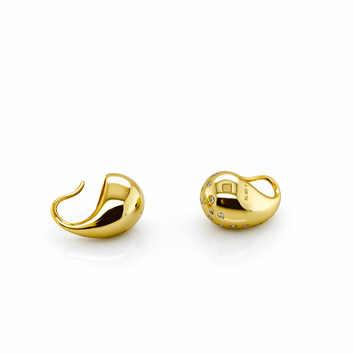 0.50 DEW Moissanite Abstract Earring in 925 Yellow Gold Plated