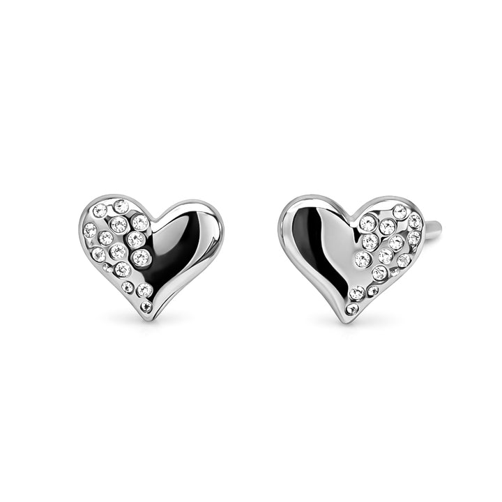 0.30 DEW Moissanite Heart Earring in 925 Platinum Plated