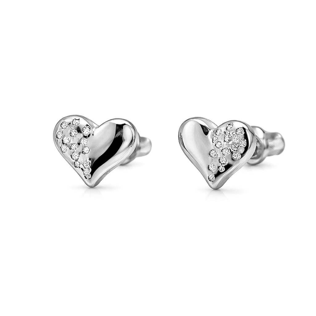 0.30 DEW Moissanite Heart Earring in 925 Platinum Plated