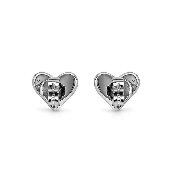 0.30 DEW Moissanite Heart Earring in 925 Platinum Plated