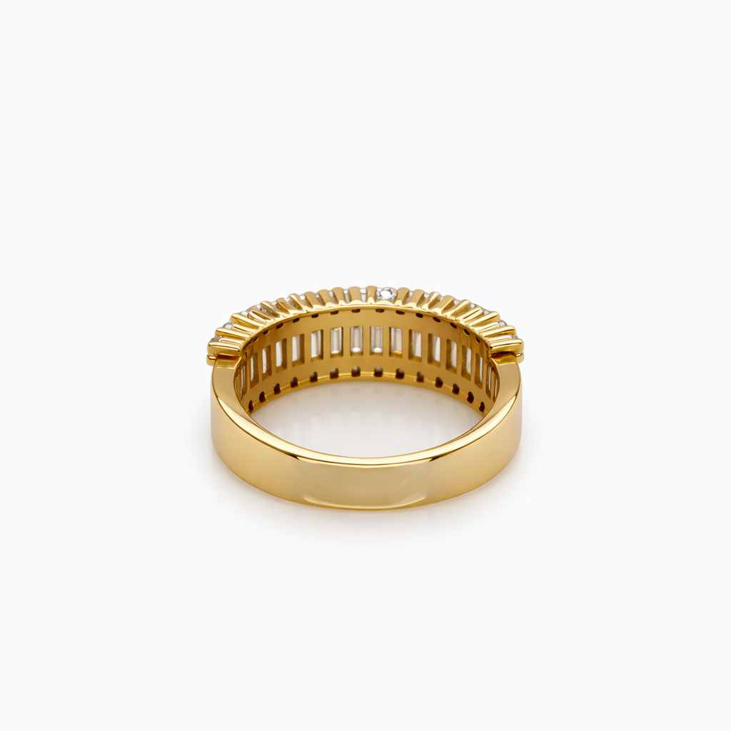 2.49 DEW Moissanite Ring in 925 Yellow Gold Plated