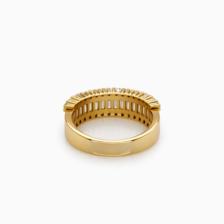 2.49 DEW Moissanite Ring in 925 Yellow Gold Plated