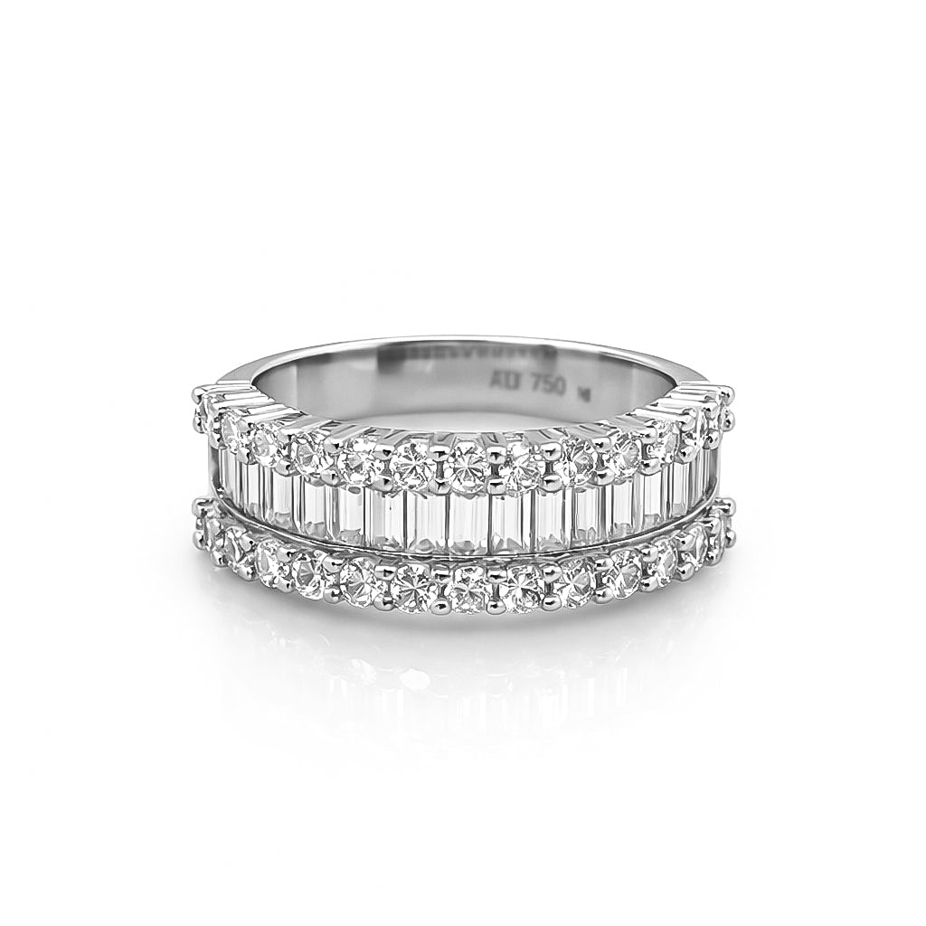 2.49 DEW Moissanite Ring in 925 Platinum Plated