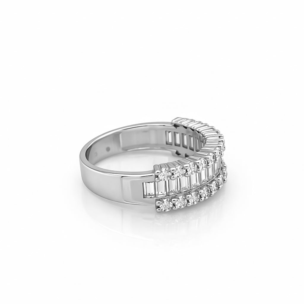 2.49 DEW Moissanite Ring in 925 Platinum Plated