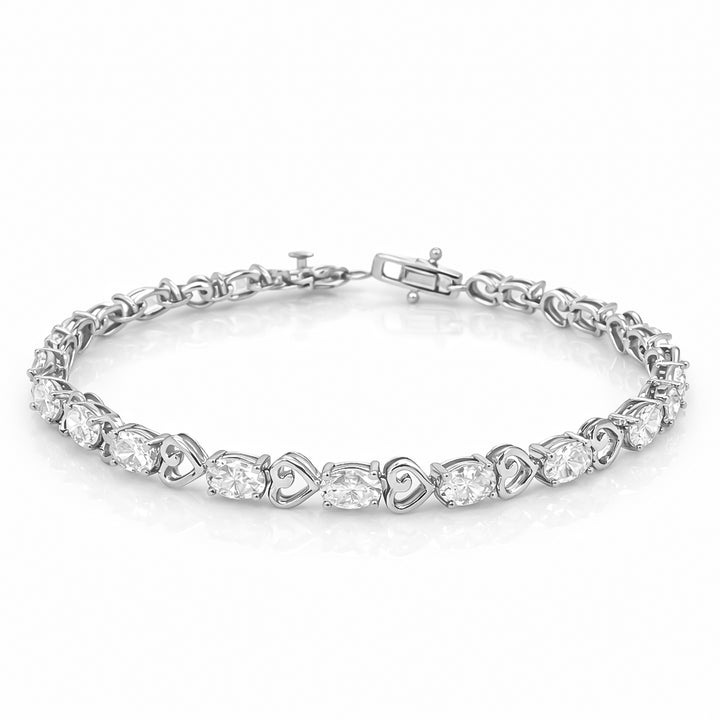 8.09 DEW Moissanite Bracelet in 925 Platinum Plated
