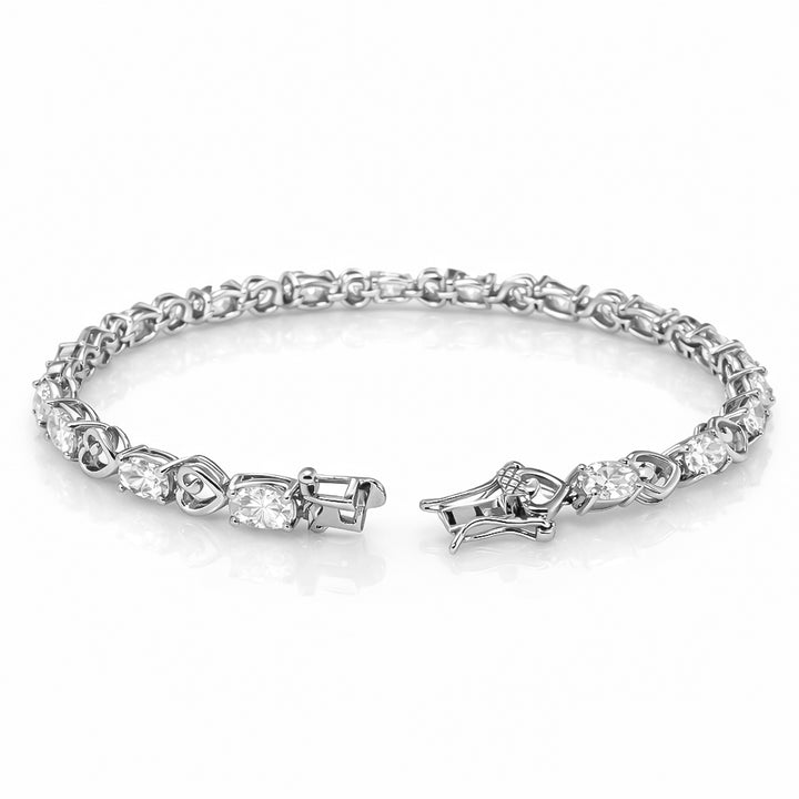 8.09 DEW Moissanite Bracelet in 925 Platinum Plated