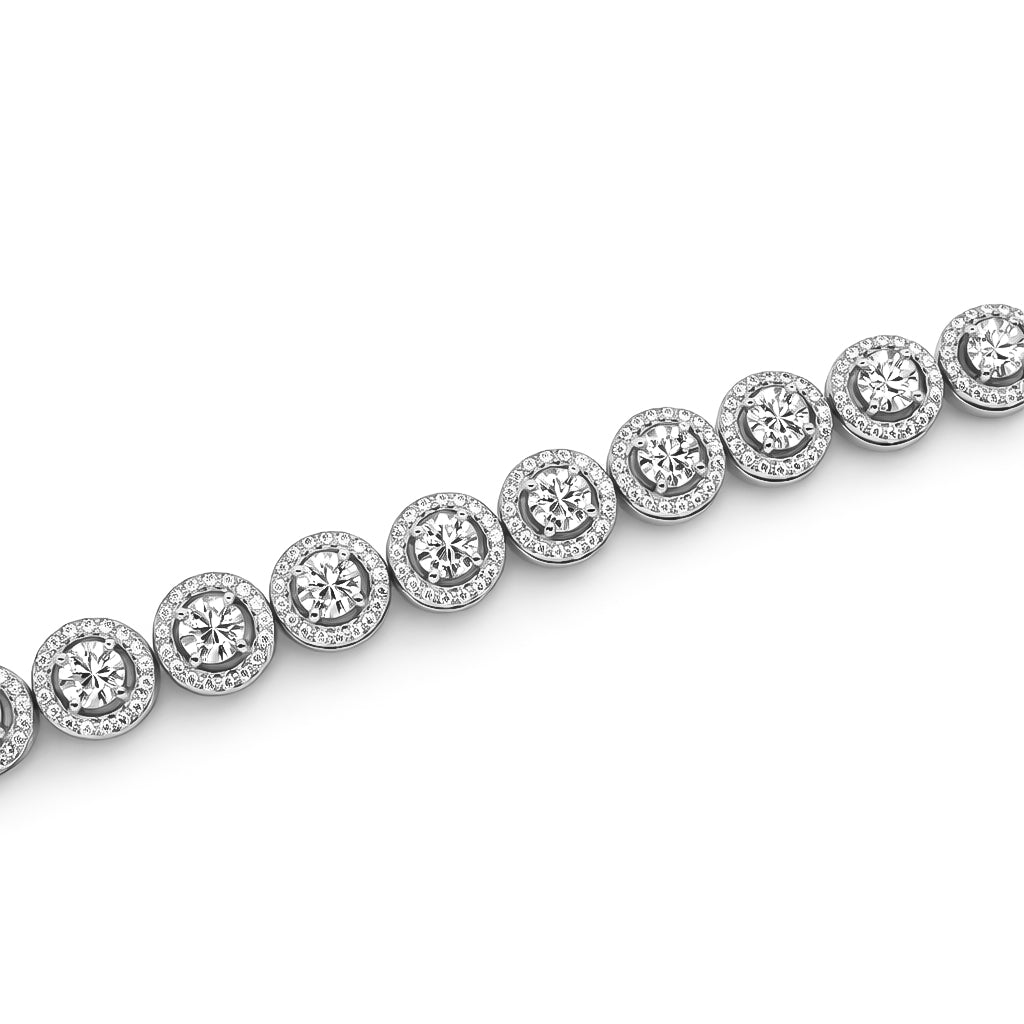 8.97 DEW Moissanite Tennis Bracelet in 925 Platinum Plated