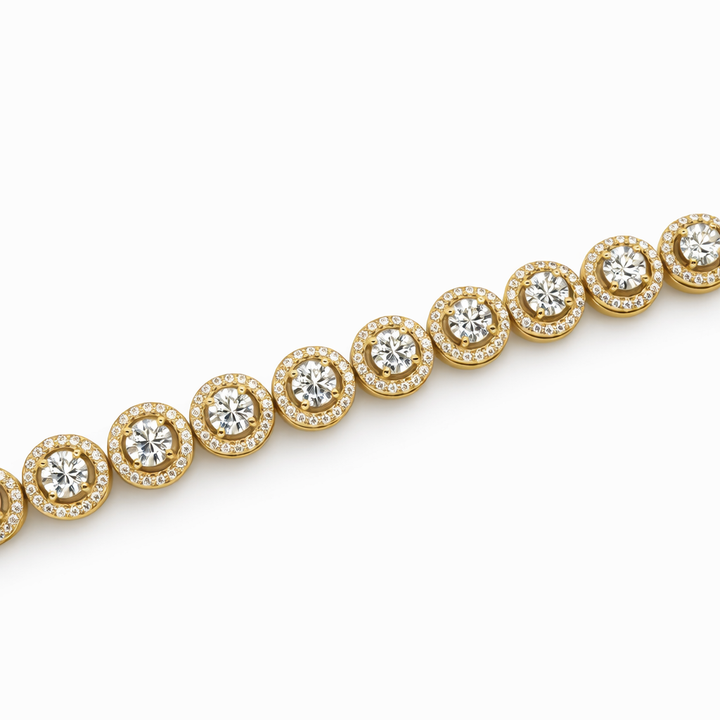 8.97 DEW Moissanite Tennis Bracelet in 925 Yellow Gold Plated