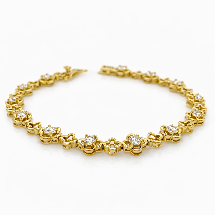 3.90 DEW Moissanite Bracelet in 925 Yellow Gold Plated
