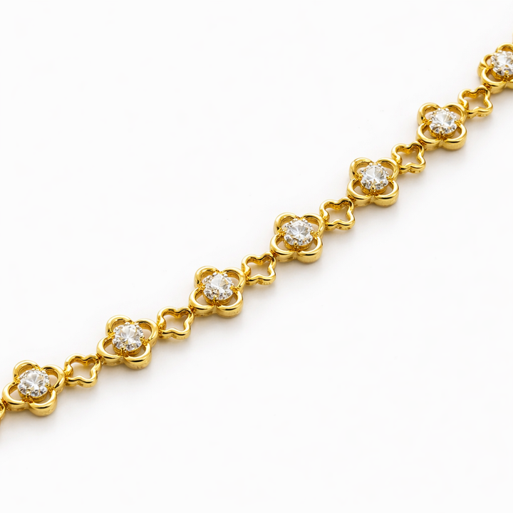 3.90 DEW Moissanite Bracelet in 925 Yellow Gold Plated