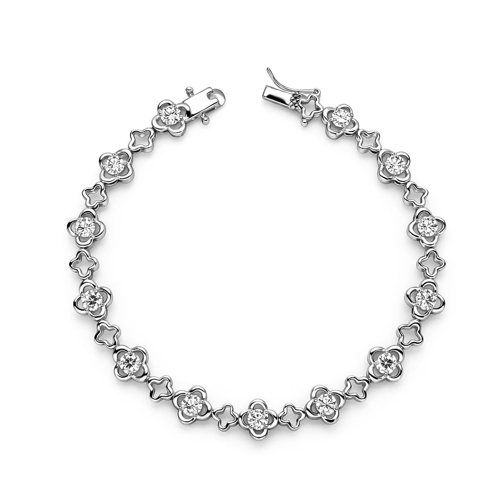 3.90 DEW Moissanite Bracelet in 925 Platinum Plated