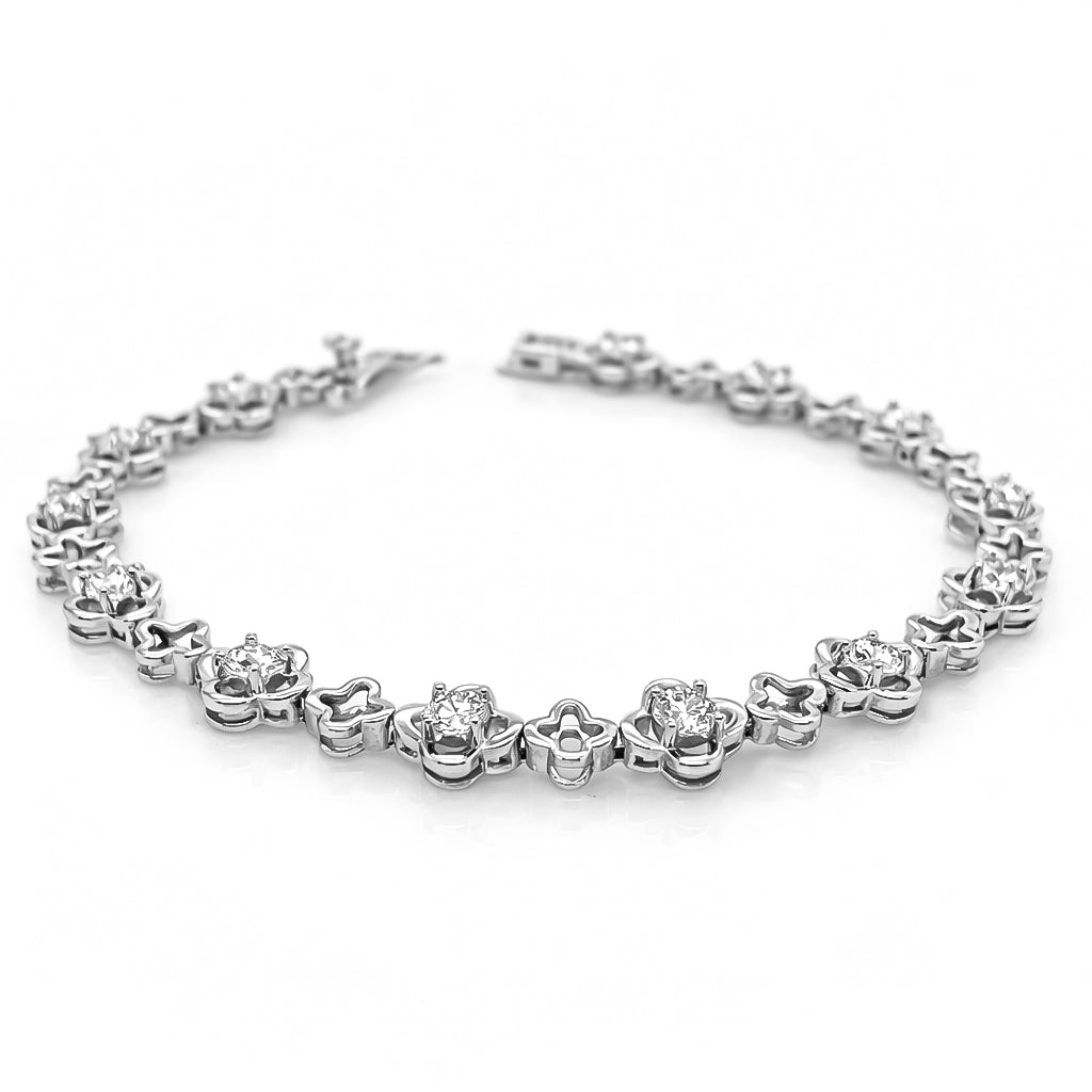 3.90 DEW Moissanite Bracelet in 925 Platinum Plated