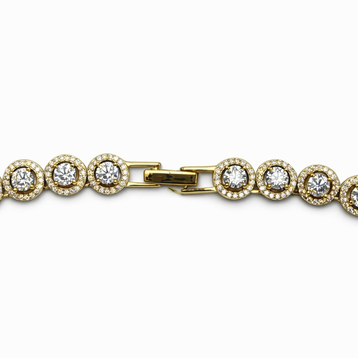23.25 DEW Moissanite Tennis Necklace in 925 Yellow Gold Plated