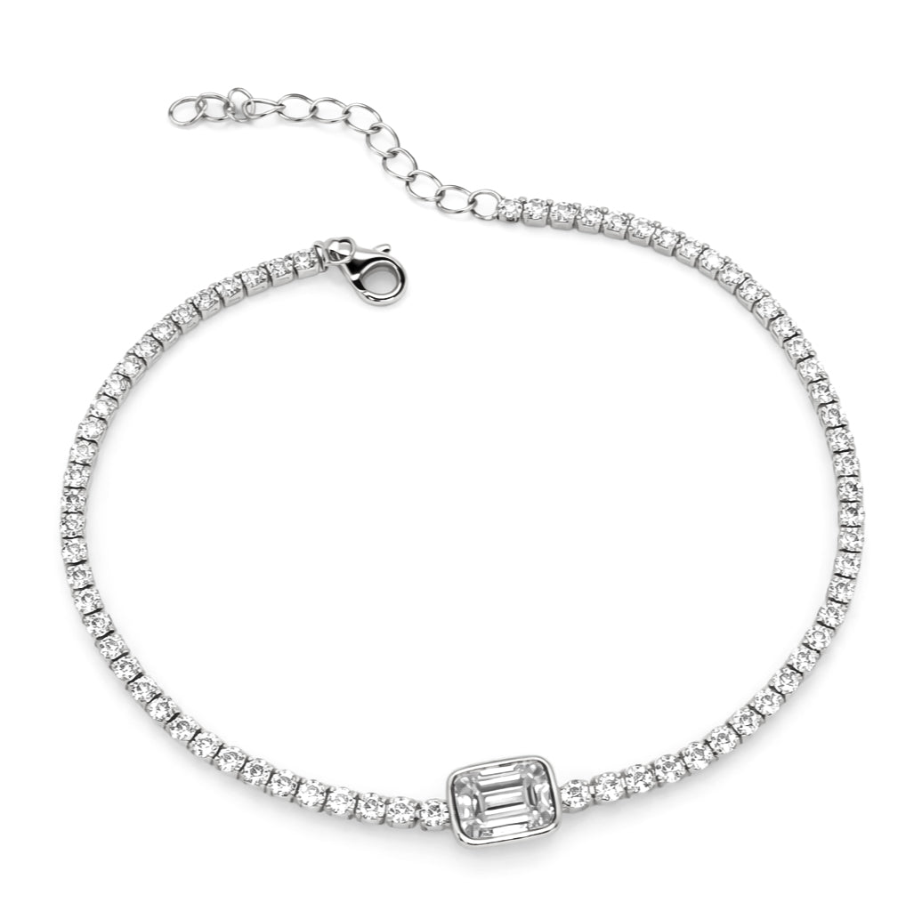 4.13 DEW Moissanite Tennis Bracelet in 925 Platinum Plated