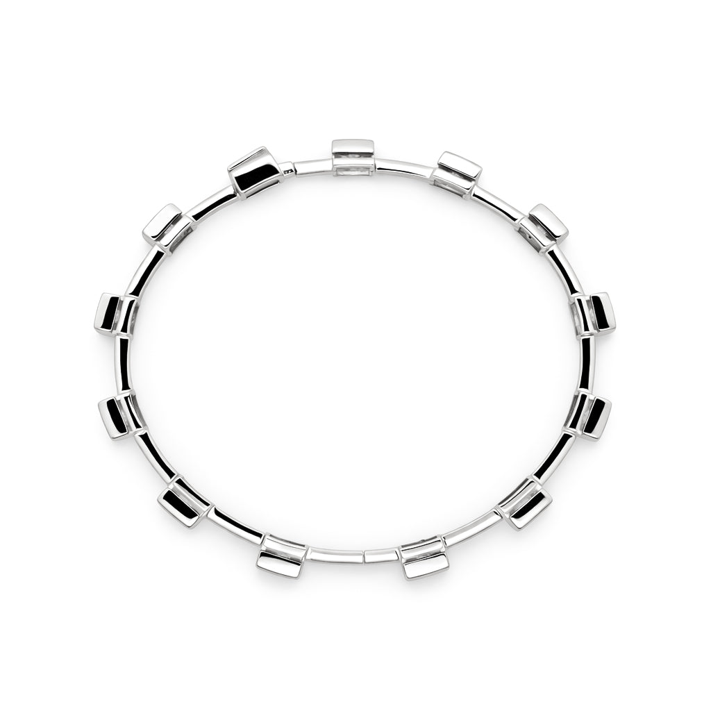 9.67 DEW Moissanite Station Bangle in 925 Platinum Plated