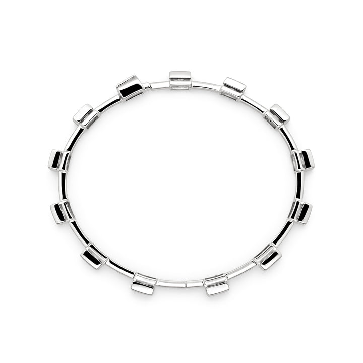 9.67 DEW Moissanite Station Bangle in 925 Platinum Plated