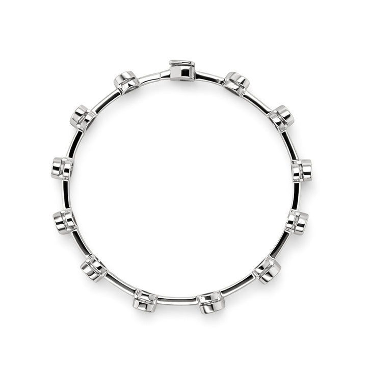 6.07 DEW Moissanite Station Bangle in 925 Platinum Plated