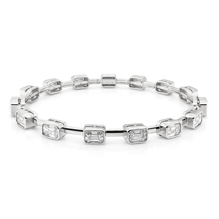 12.07 DEW Moissanite Station Bangle in 925 Platinum Plated