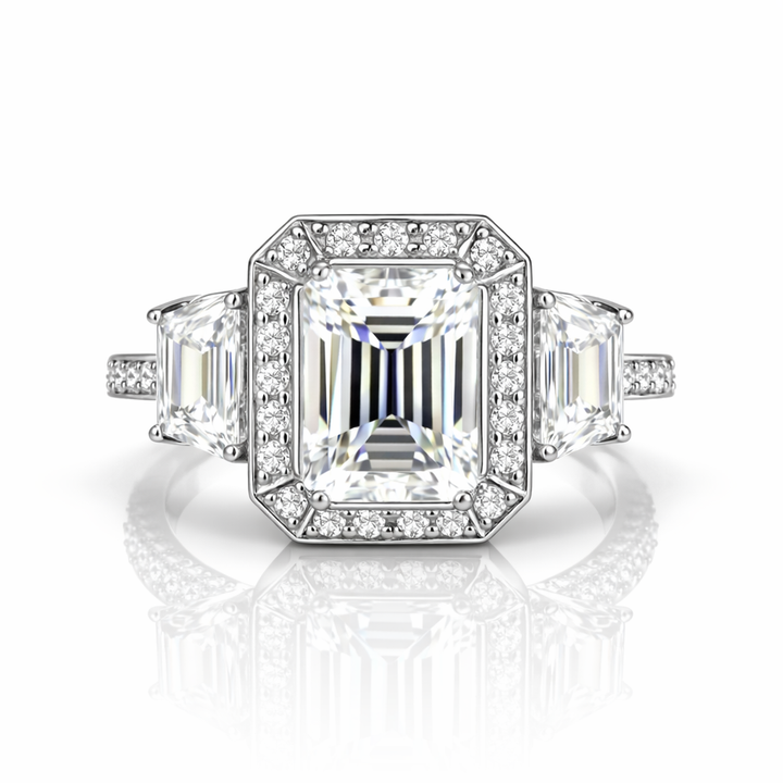 5.64 DEW Moissanite Ring in 925 Platinum Plated