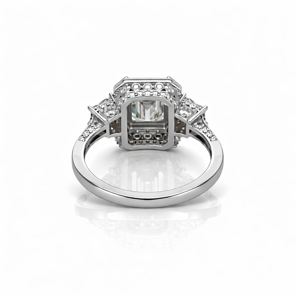 5.64 DEW Moissanite Ring in 925 Platinum Plated