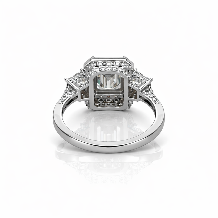 5.64 DEW Moissanite Ring in 925 Platinum Plated