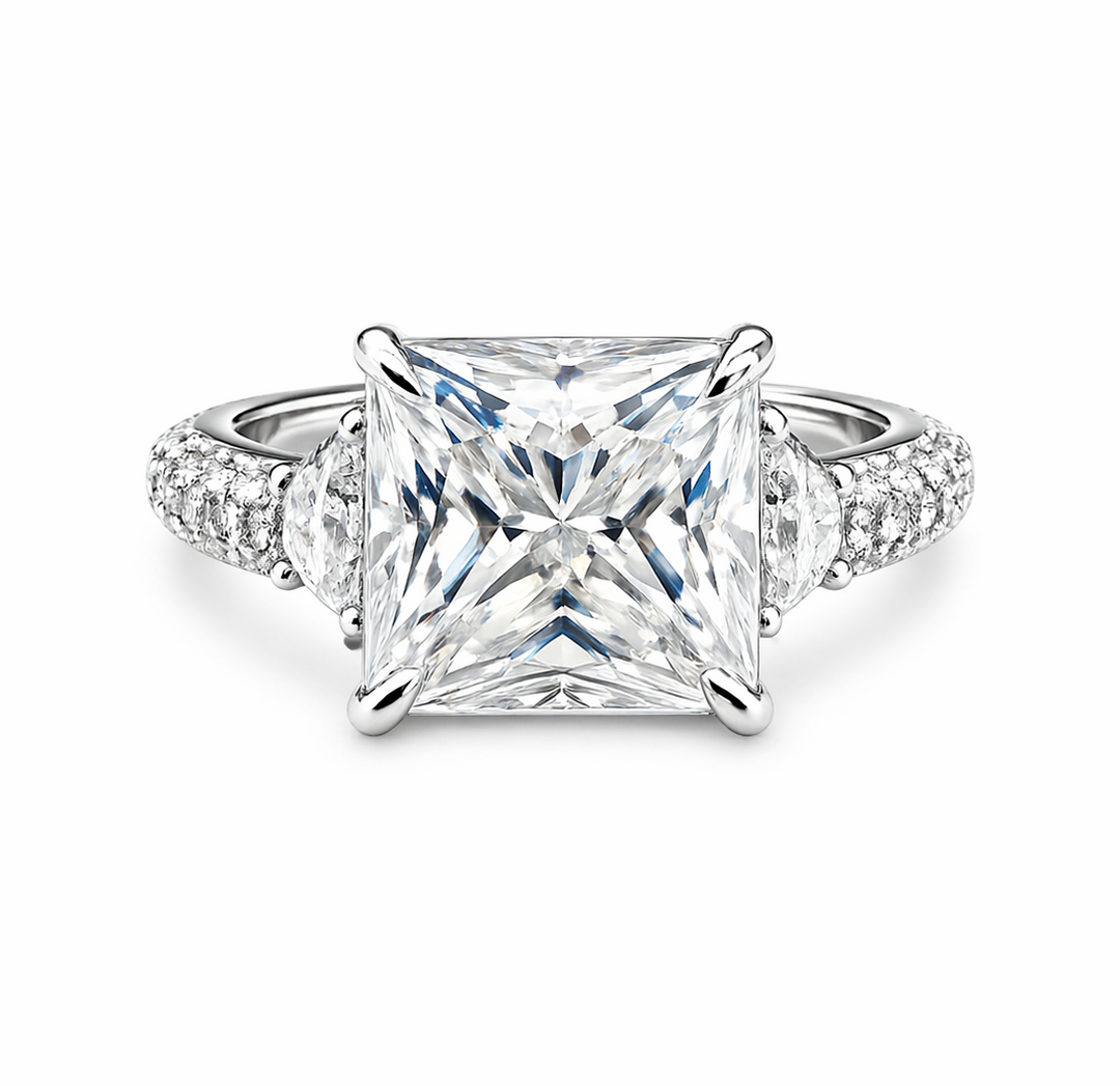 10.29 DEW Moissanite Ring in 925 Platinum Plated
