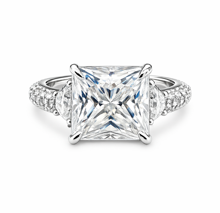10.29 DEW Moissanite Ring in 925 Platinum Plated