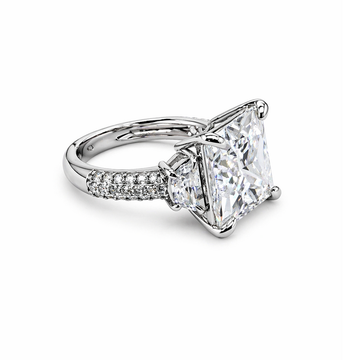 10.29 DEW Moissanite Ring in 925 Platinum Plated