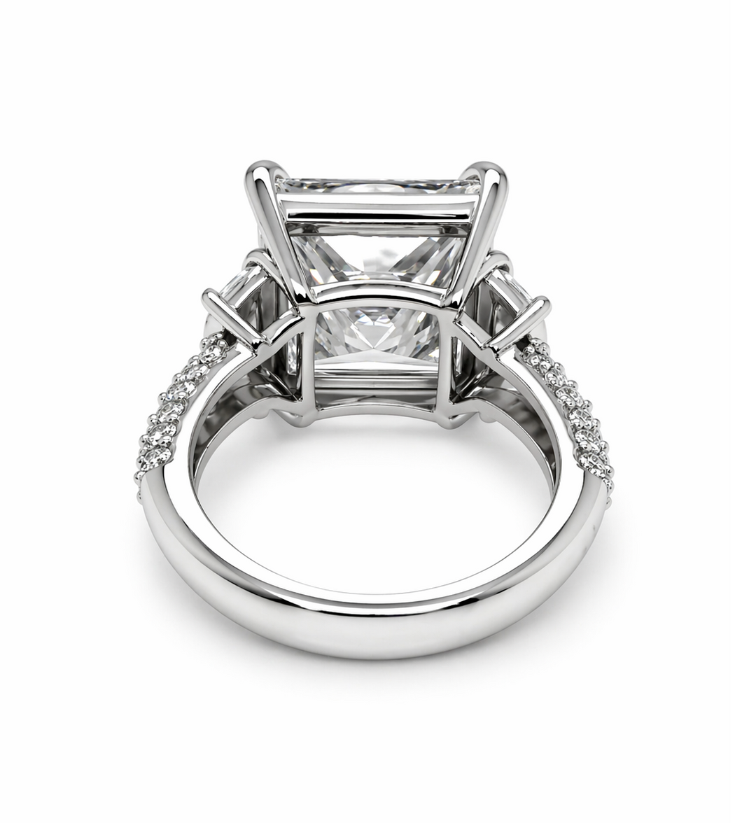 10.29 DEW Moissanite Ring in 925 Platinum Plated