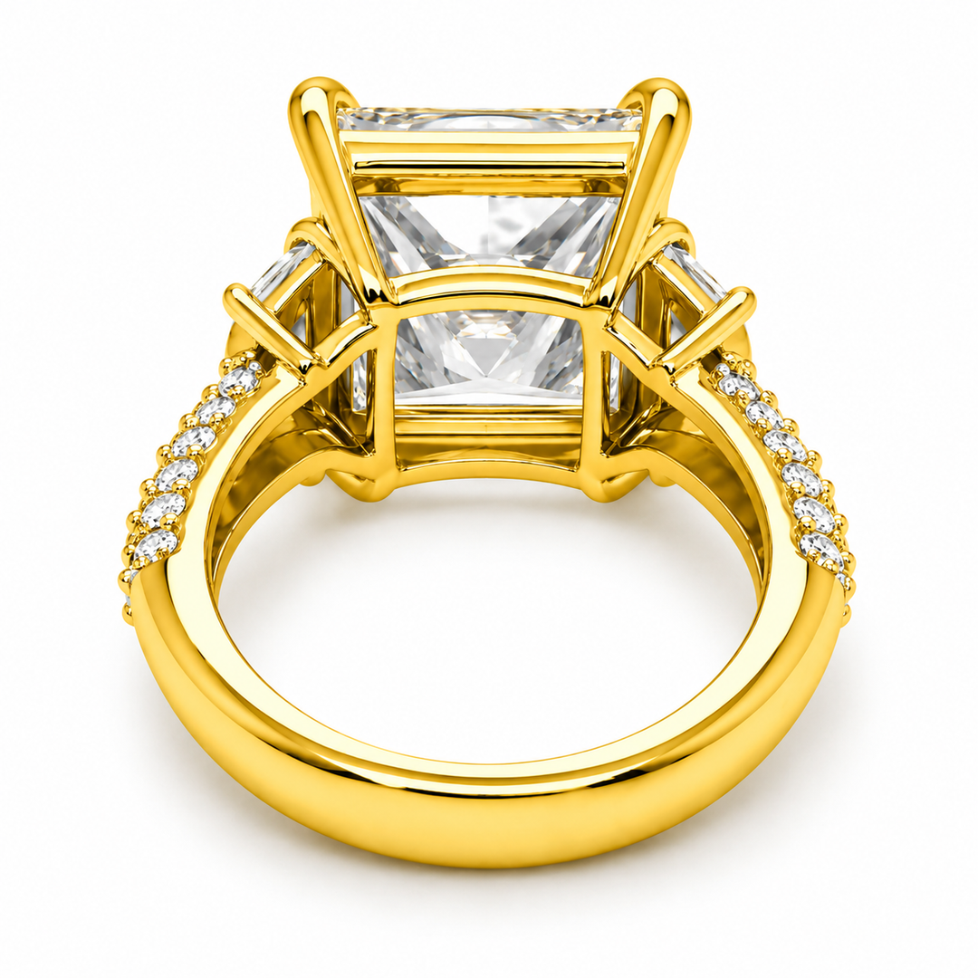10.29 DEW Moissanite Ring in 925 Yellow Gold Plated