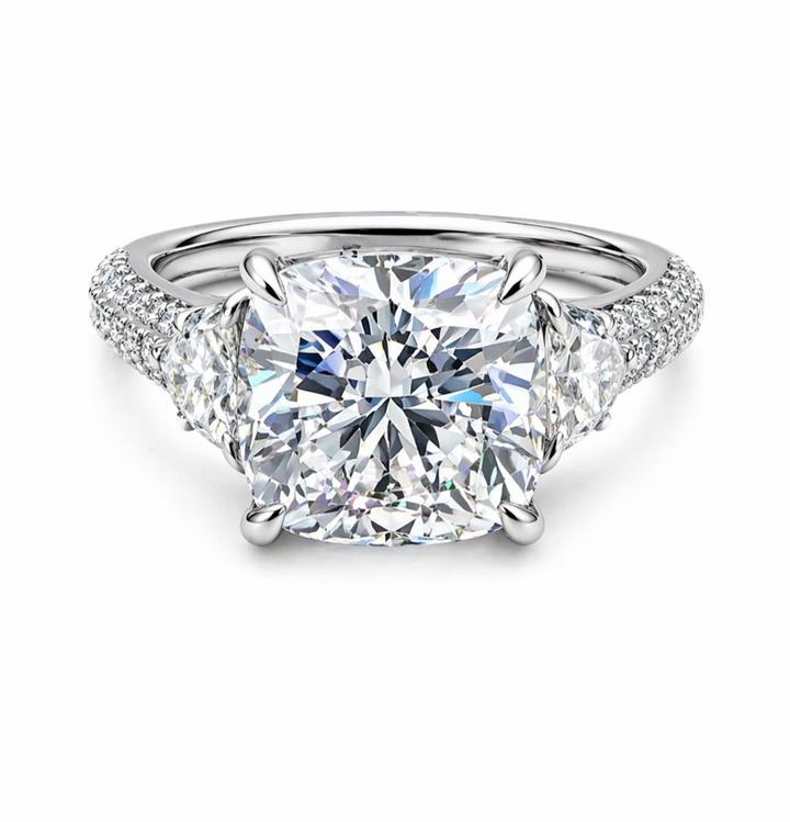 9.12 DEW Moissanite Ring in 925 Platinum Plated