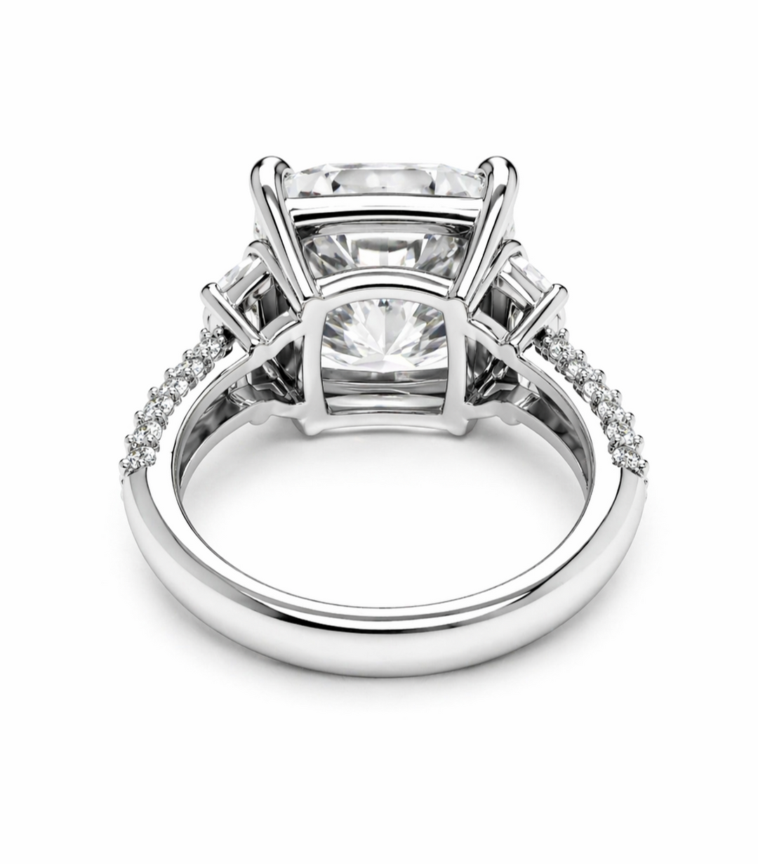 9.12 DEW Moissanite Ring in 925 Platinum Plated
