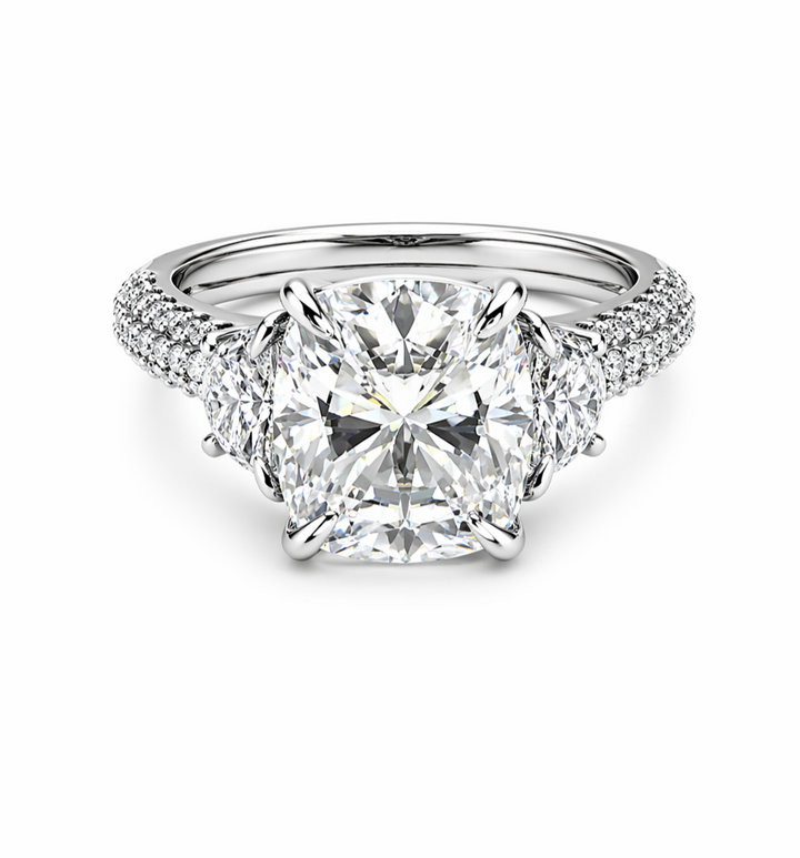 6.14 DEW Moissanite Ring in 925 Platinum Plated