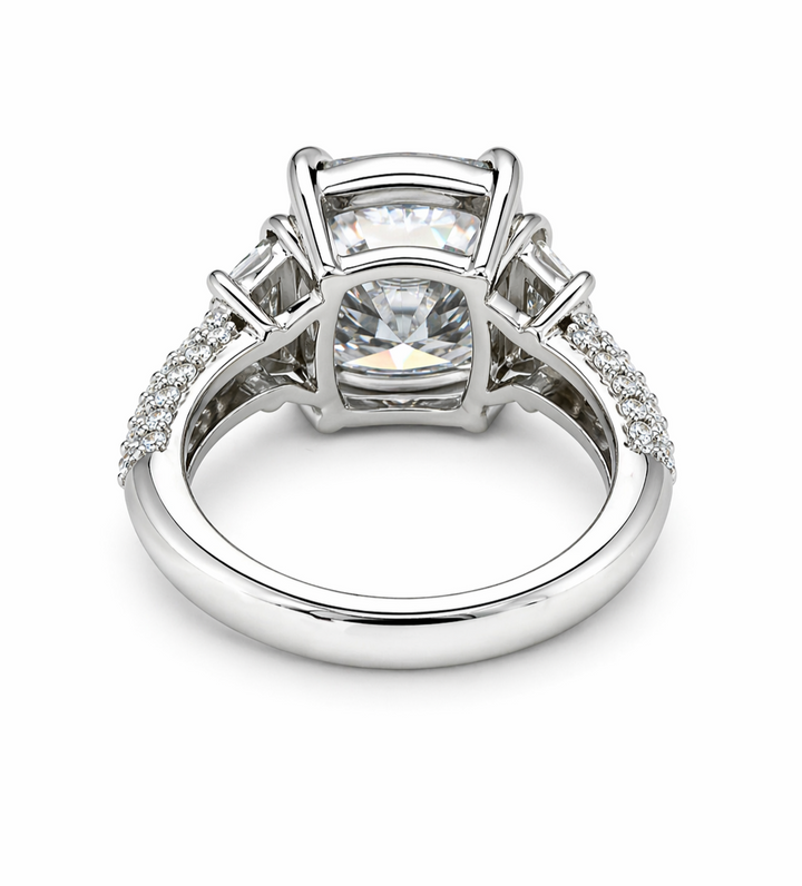 6.14 DEW Moissanite Ring in 925 Platinum Plated