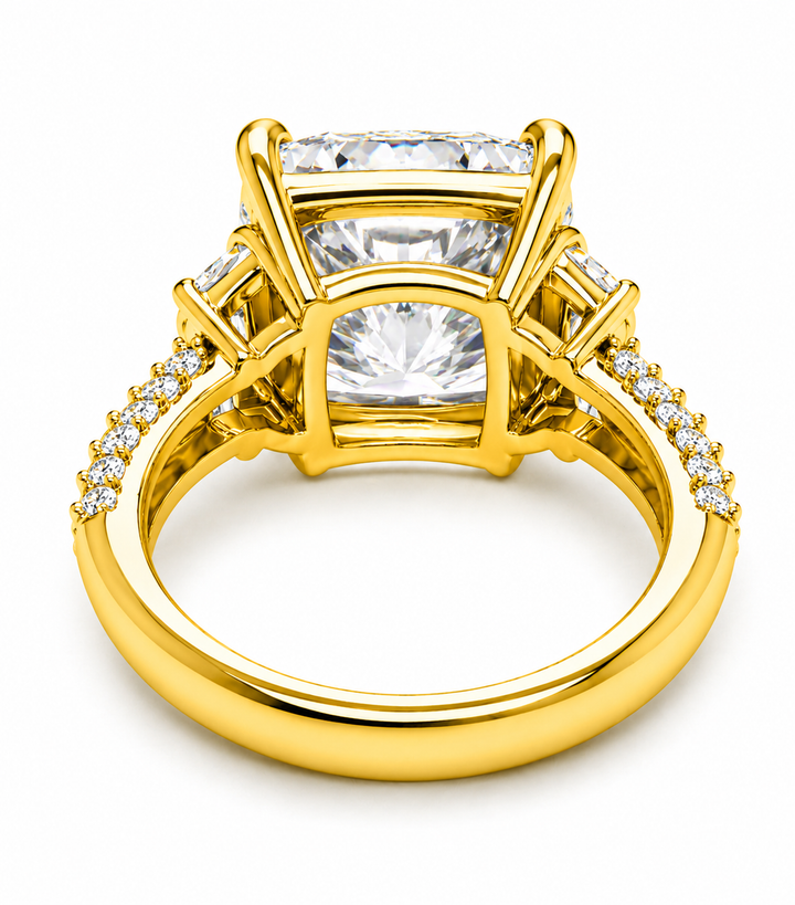 6.14 DEW Moissanite Ring in 925 Yellow Gold Plated