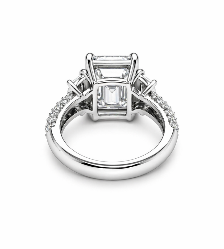 7.63 DEW Moissanite Ring in 925 Platinum Plated