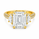 7.63 DEW Moissanite Ring in 925 Yellow Gold Plated
