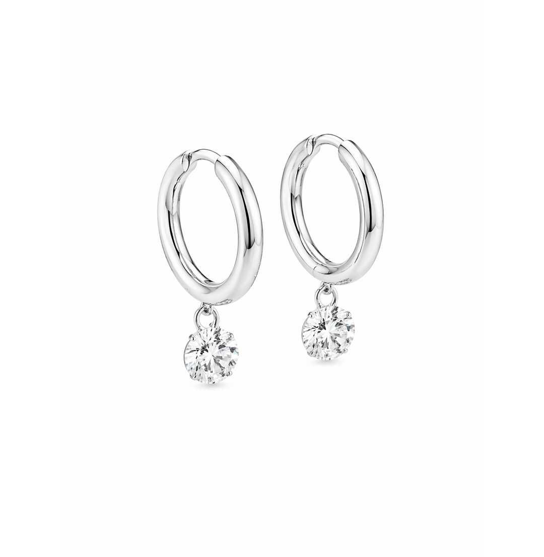 1.92 DEW Moissanite Earring in 925 Platinum Plated