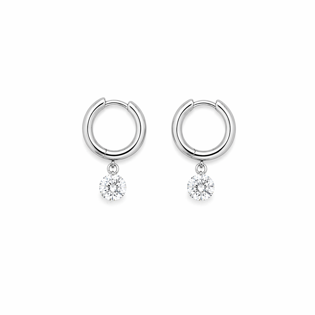 1.92 DEW Moissanite Earring in 925 Platinum Plated