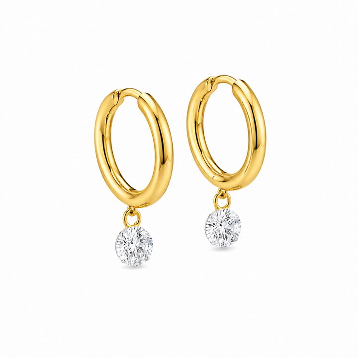 1.92 DEW Moissanite Earring in 925 Yellow Gold Plated