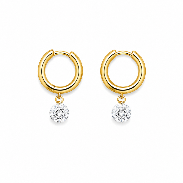 1.92 DEW Moissanite Earring in 925 Yellow Gold Plated